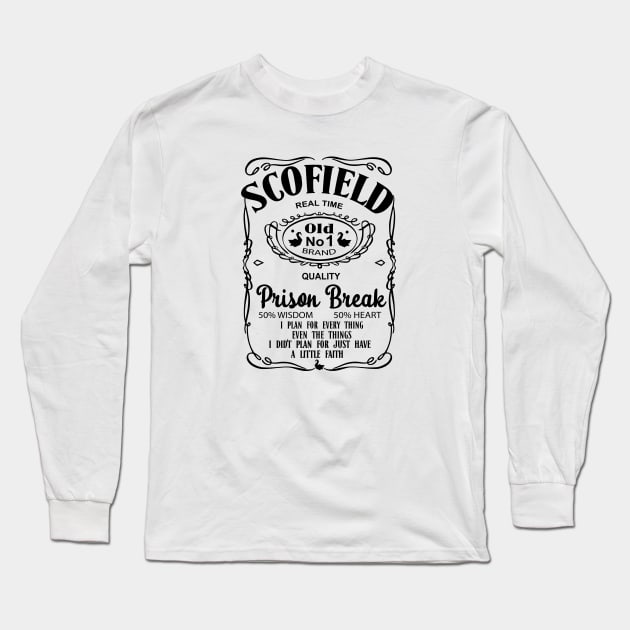 Scofield Prison Break white Long Sleeve T-Shirt by tinastore